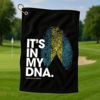 Its In My Dna Bahamas Flag Gift Bahamian Roots Gift Golf Towel thumb 1