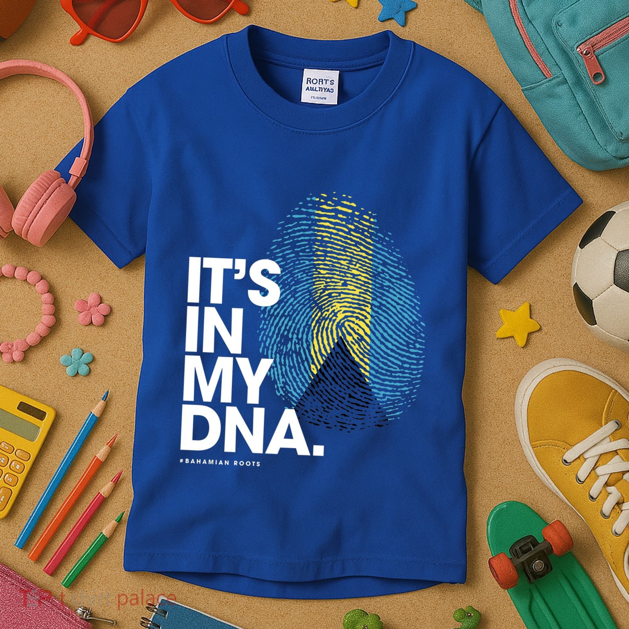 Its In My Dna Bahamas Flag Gift Bahamian Roots Gift Kids T-Shirt