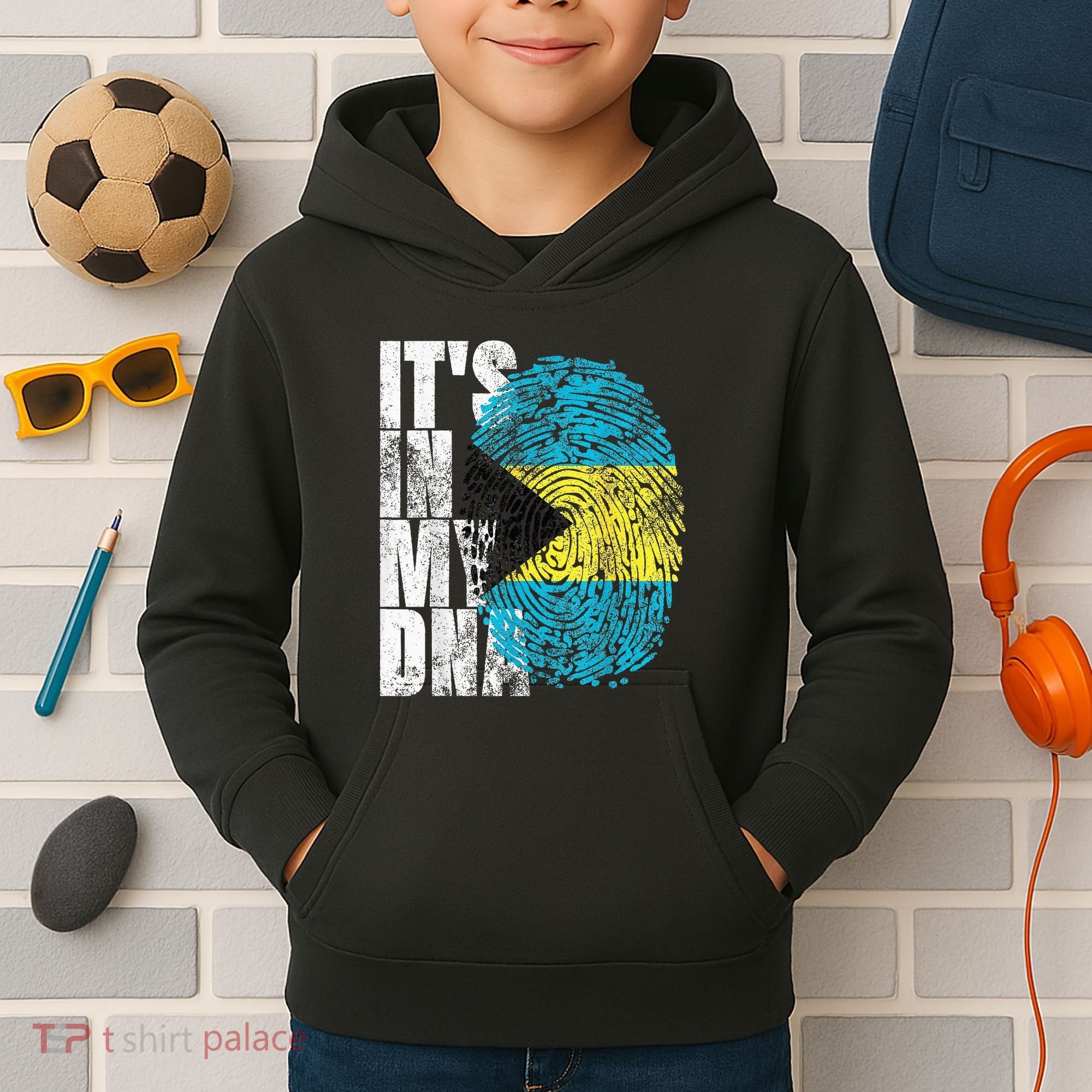 Its In My DNA Bahamas Independence Day Kids Hoodie