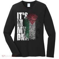 It's In My DNA Palestinian Arabic Gifts Palestine Flag Women's Long Sleeve Shirt thumb 0