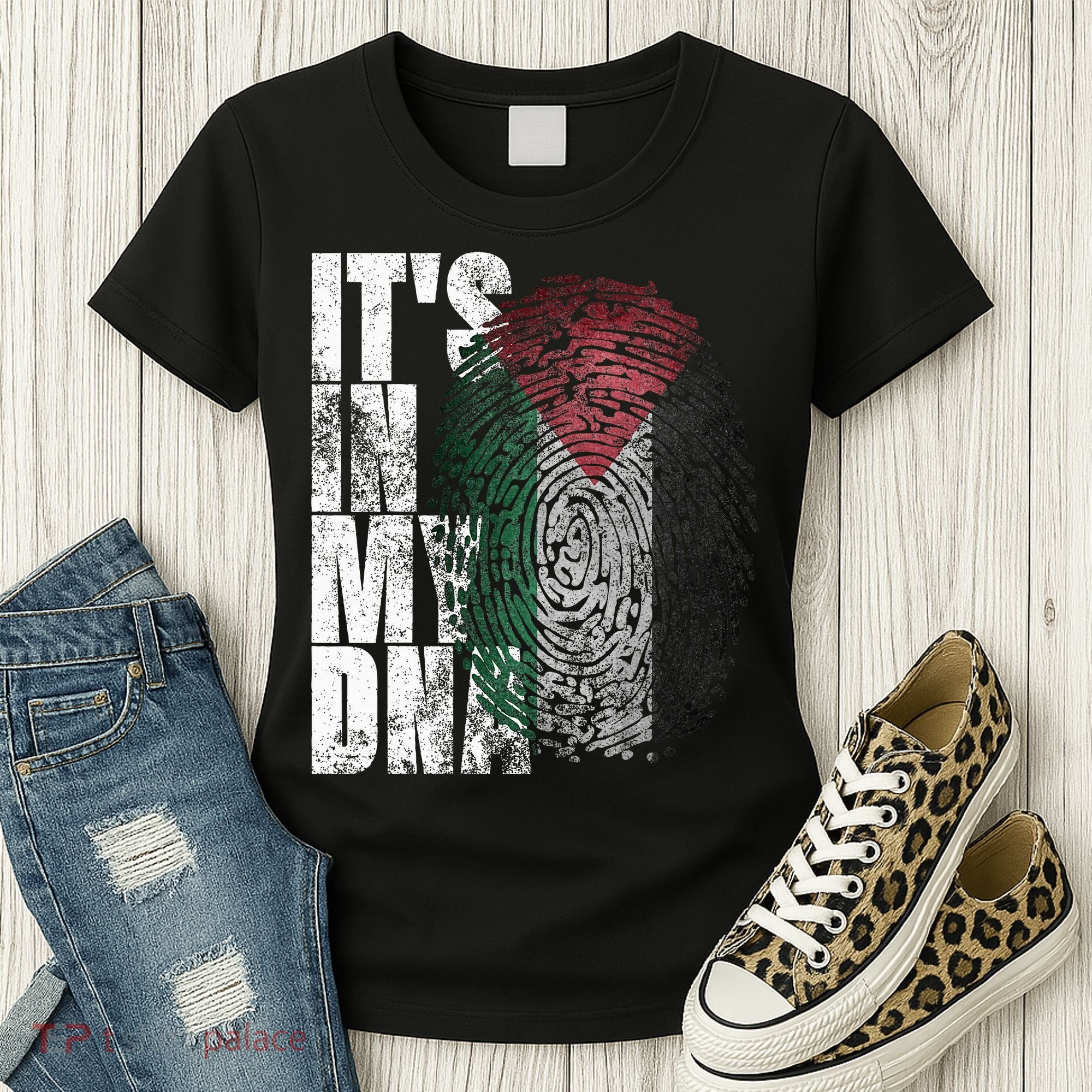 It's In My DNA Palestinian Arabic Gifts Palestine Flag Women's T-Shirt