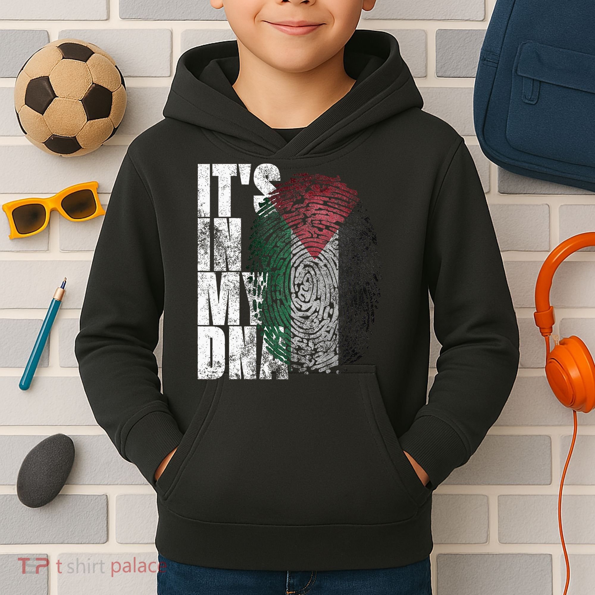 It's In My DNA Palestinian Arabic Gifts Palestine Flag Kids Hoodie