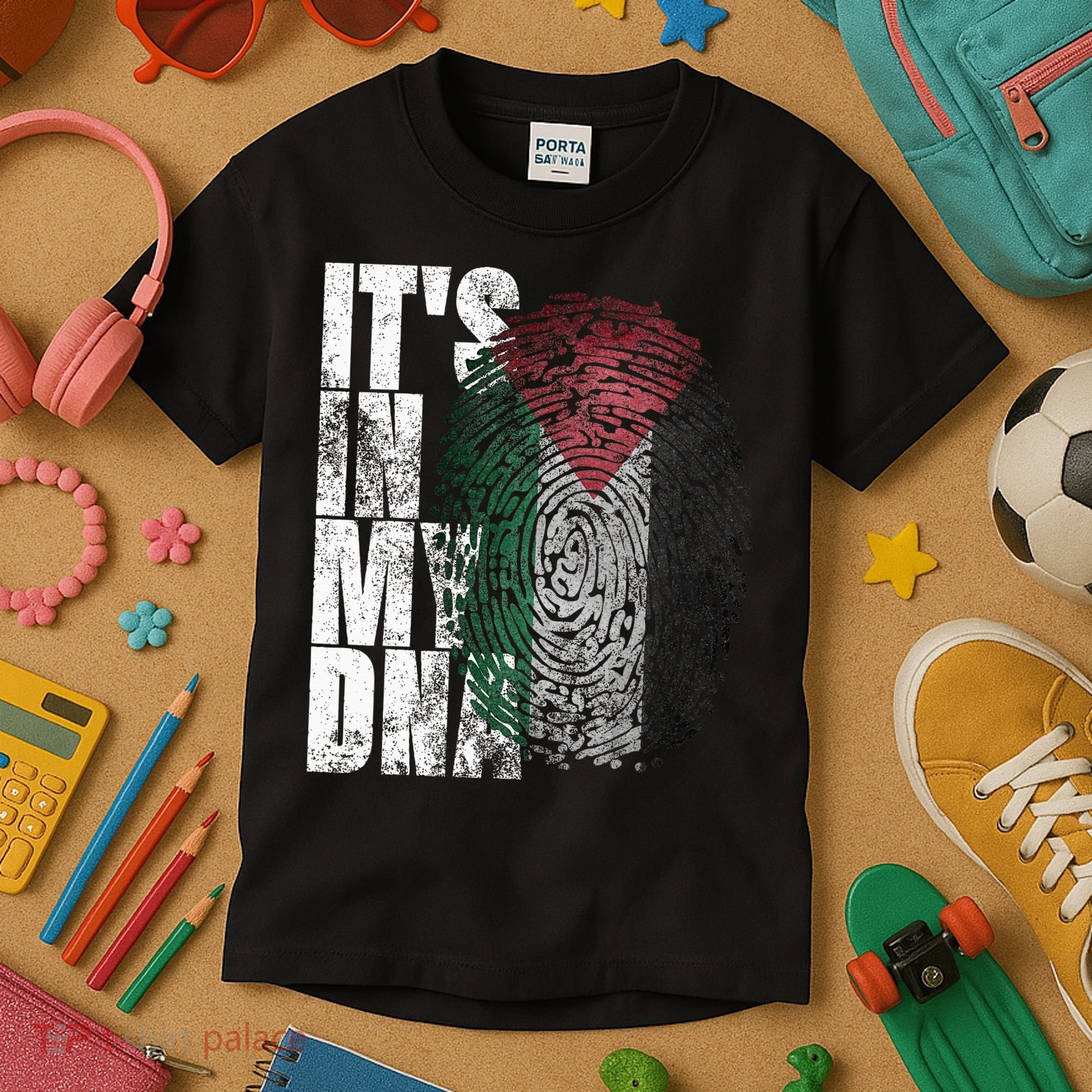 It's In My DNA Palestinian Arabic Gifts Palestine Flag Kids T-Shirt
