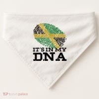 ItS In My Dna Jamaican Jamaica Flag USA-Made Doggie Bandana thumb 0