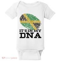ItS In My Dna Jamaican Jamaica Flag Baby Bodysuit thumb 0
