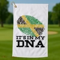 ItS In My Dna Jamaican Jamaica Flag Golf Towel thumb 1