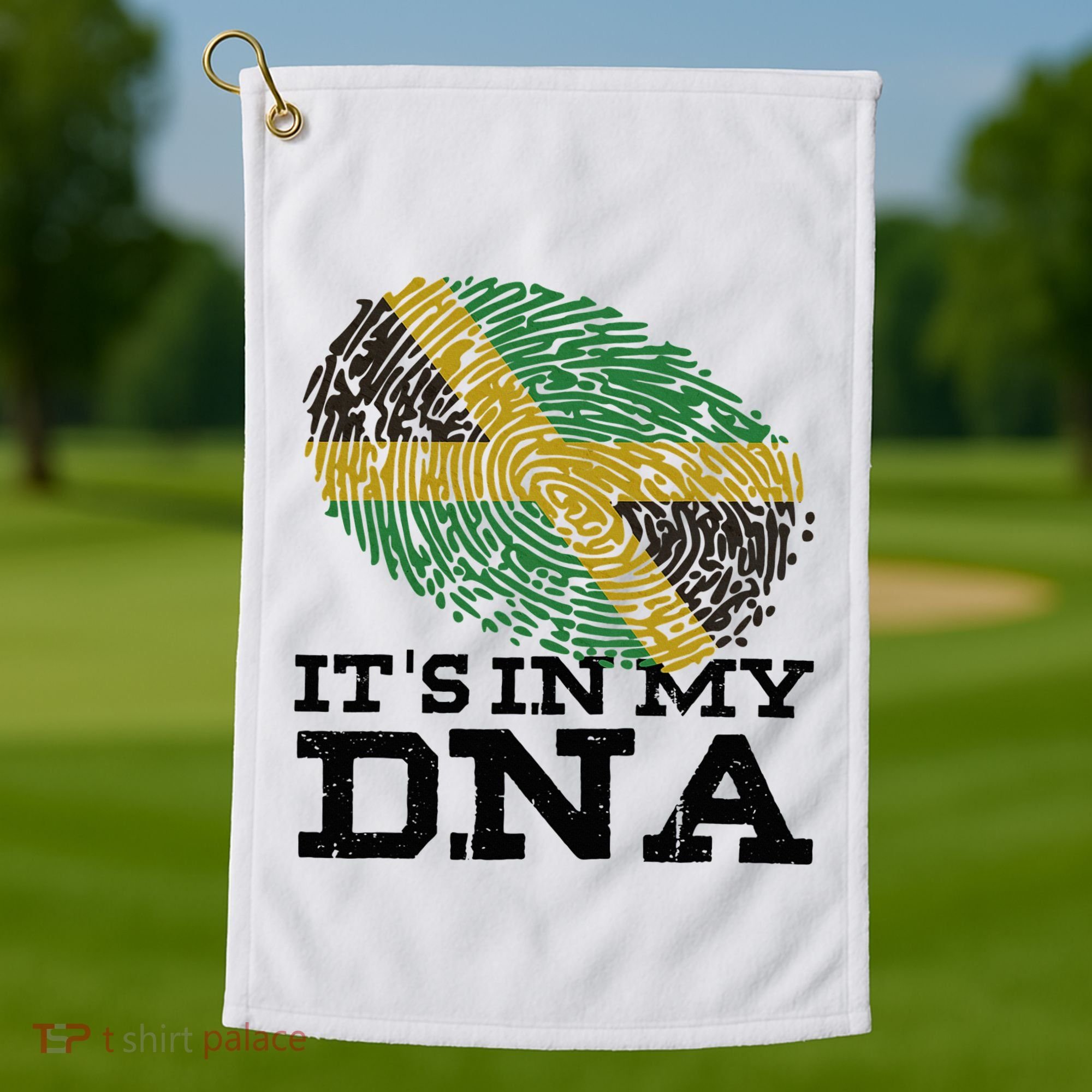 ItS In My Dna Jamaican Jamaica Flag Golf Towel