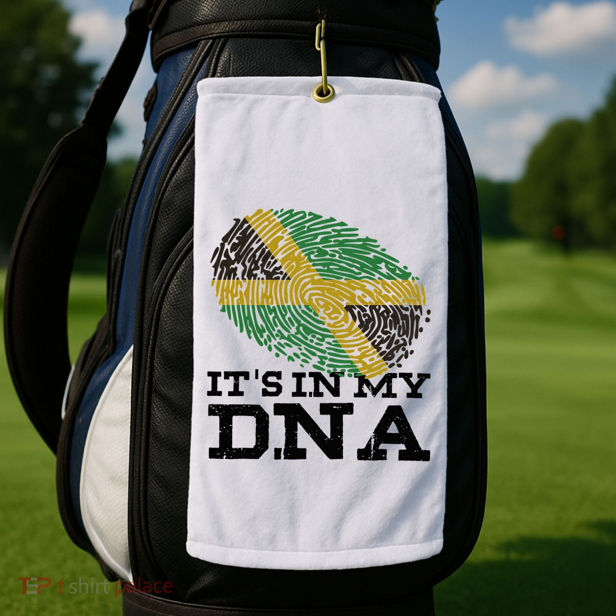ItS In My Dna Jamaican Jamaica Flag Golf Towel