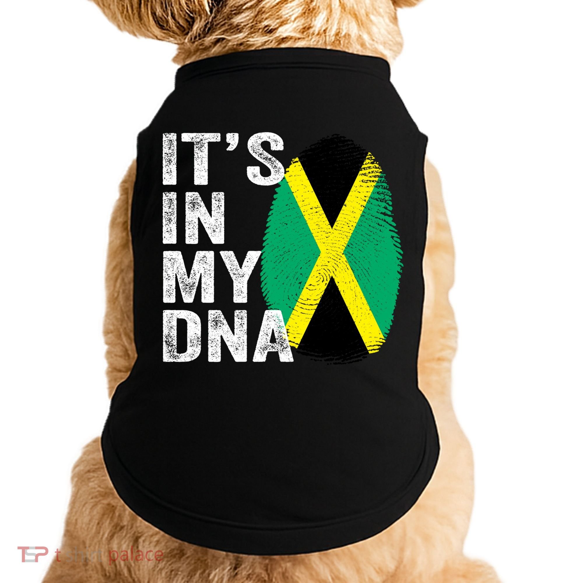 It's In My Dna Jamaican Flag Jamaica Fingerprint Gift Doggie Tank