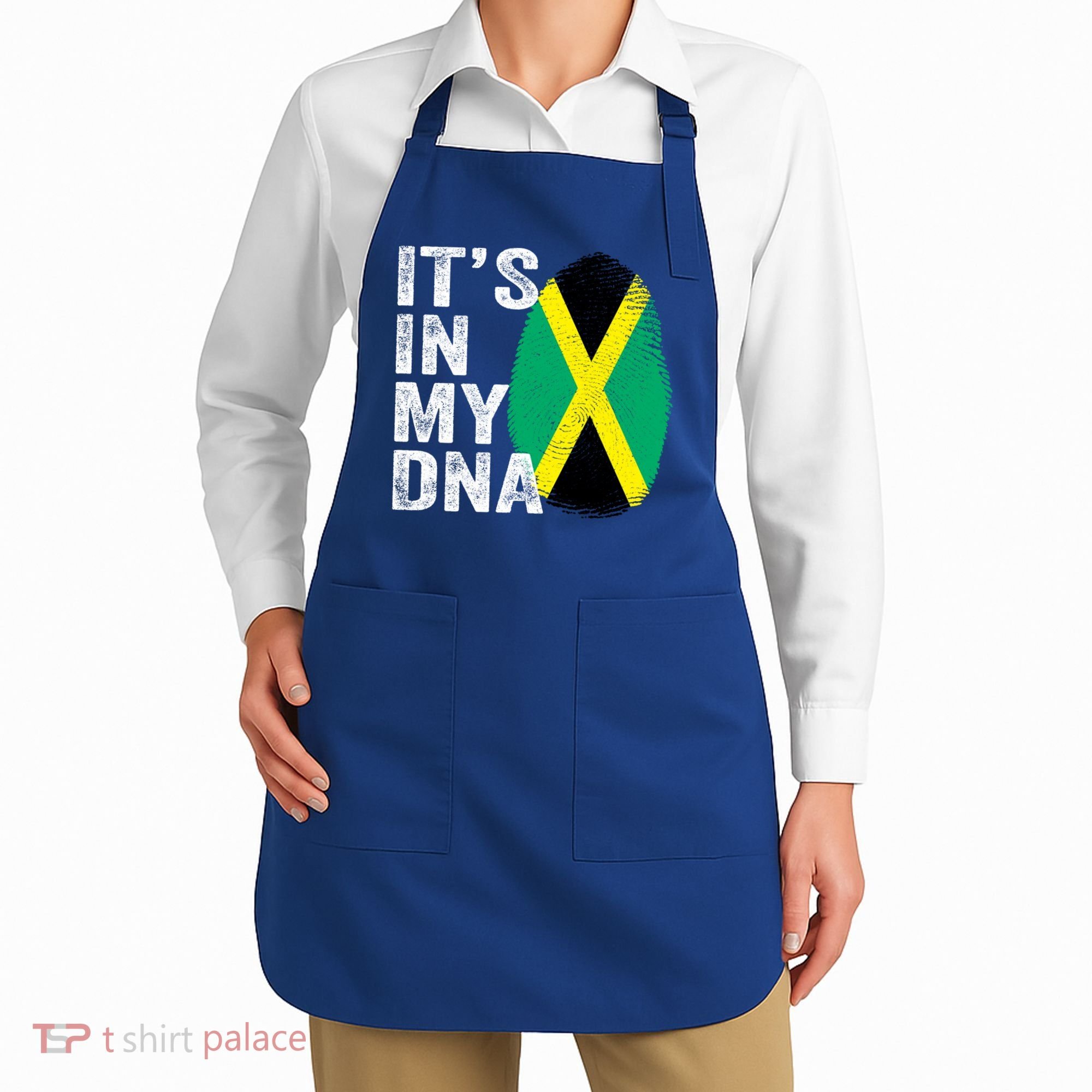 It's In My Dna Jamaican Flag Jamaica Fingerprint Gift Apron