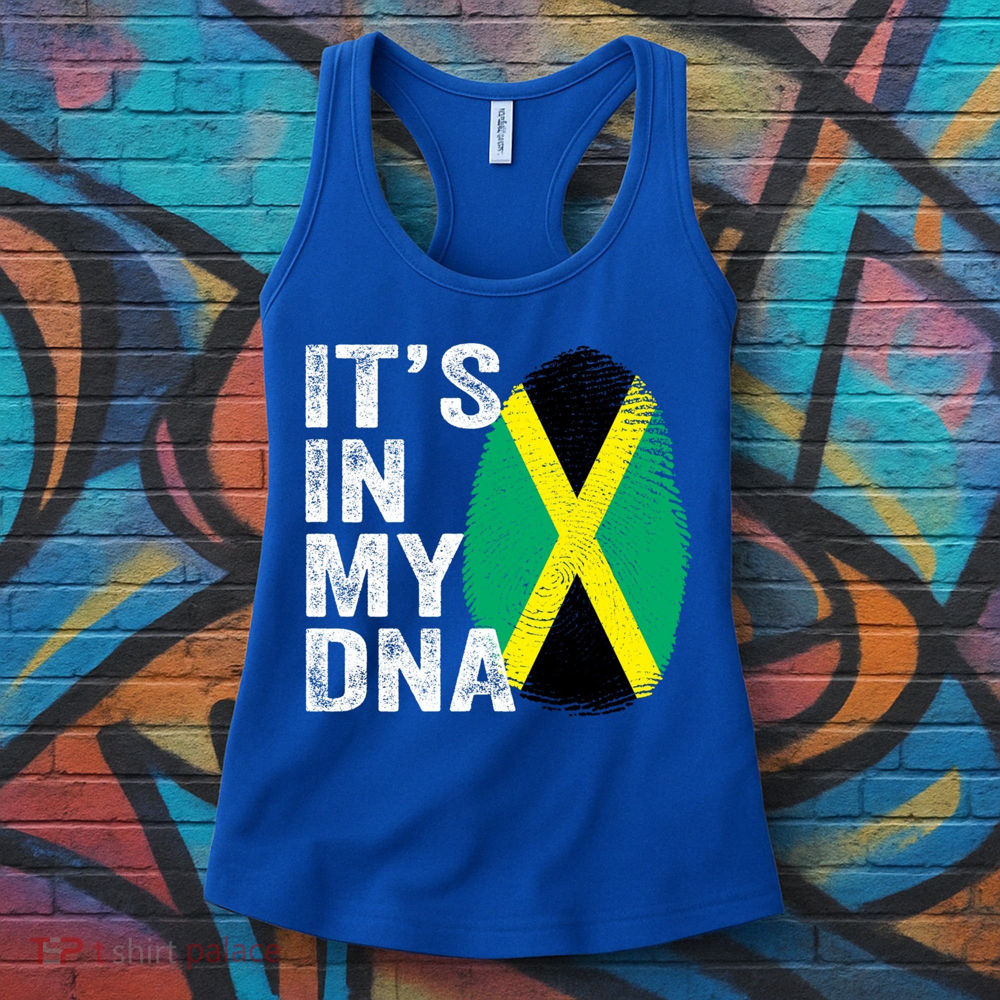 It's In My Dna Jamaican Flag Jamaica Fingerprint Gift Women's Tank Top