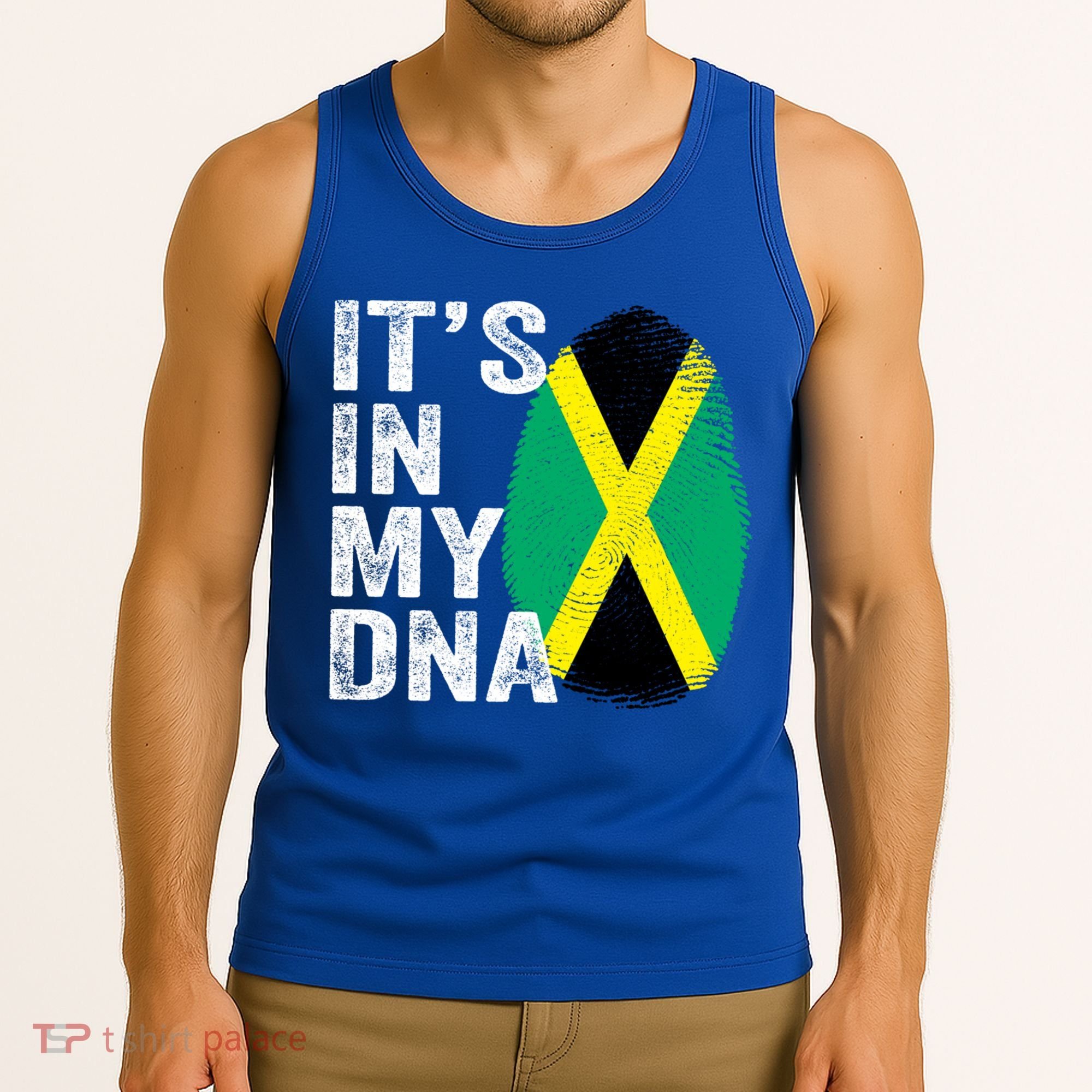 It's In My Dna Jamaican Flag Jamaica Fingerprint Gift Tank Top