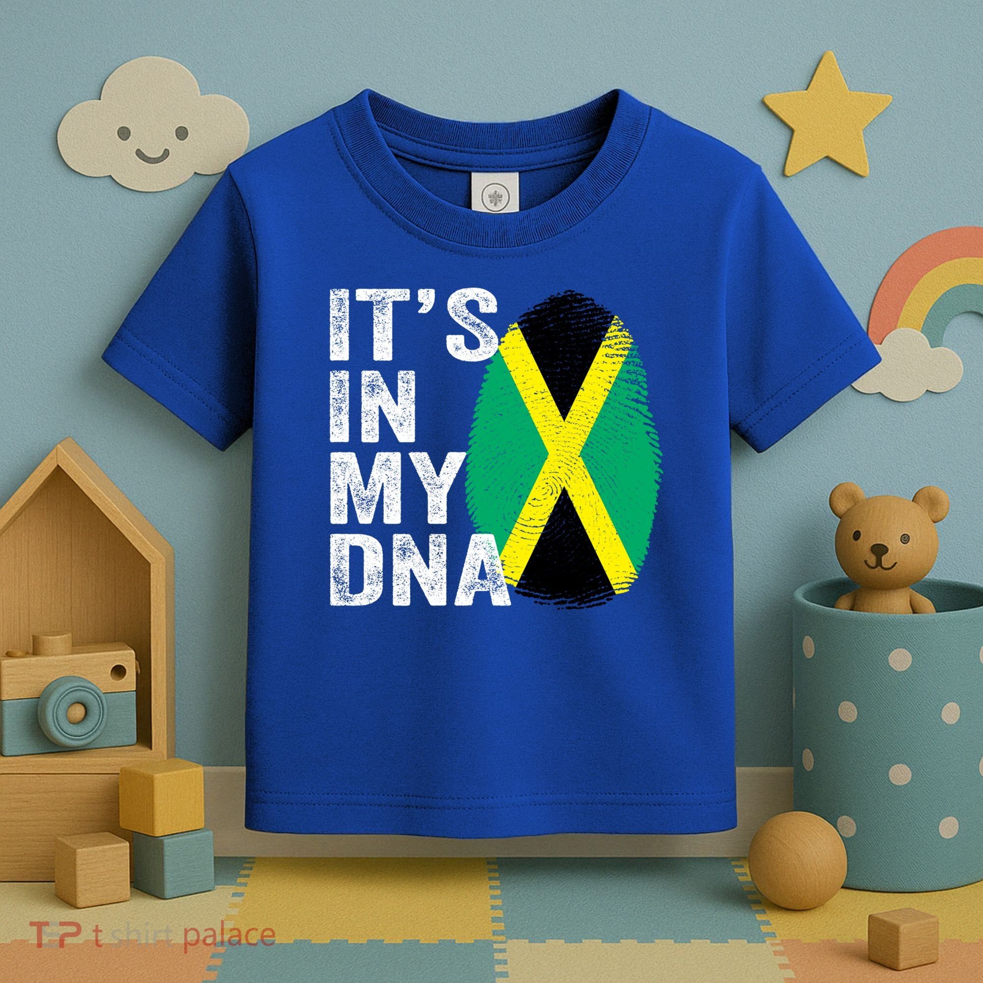 It's In My Dna Jamaican Flag Jamaica Fingerprint Gift Toddler T-Shirt