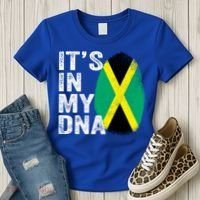 It's In My Dna Jamaican Flag Jamaica Fingerprint Gift Women's T-Shirt thumb 3