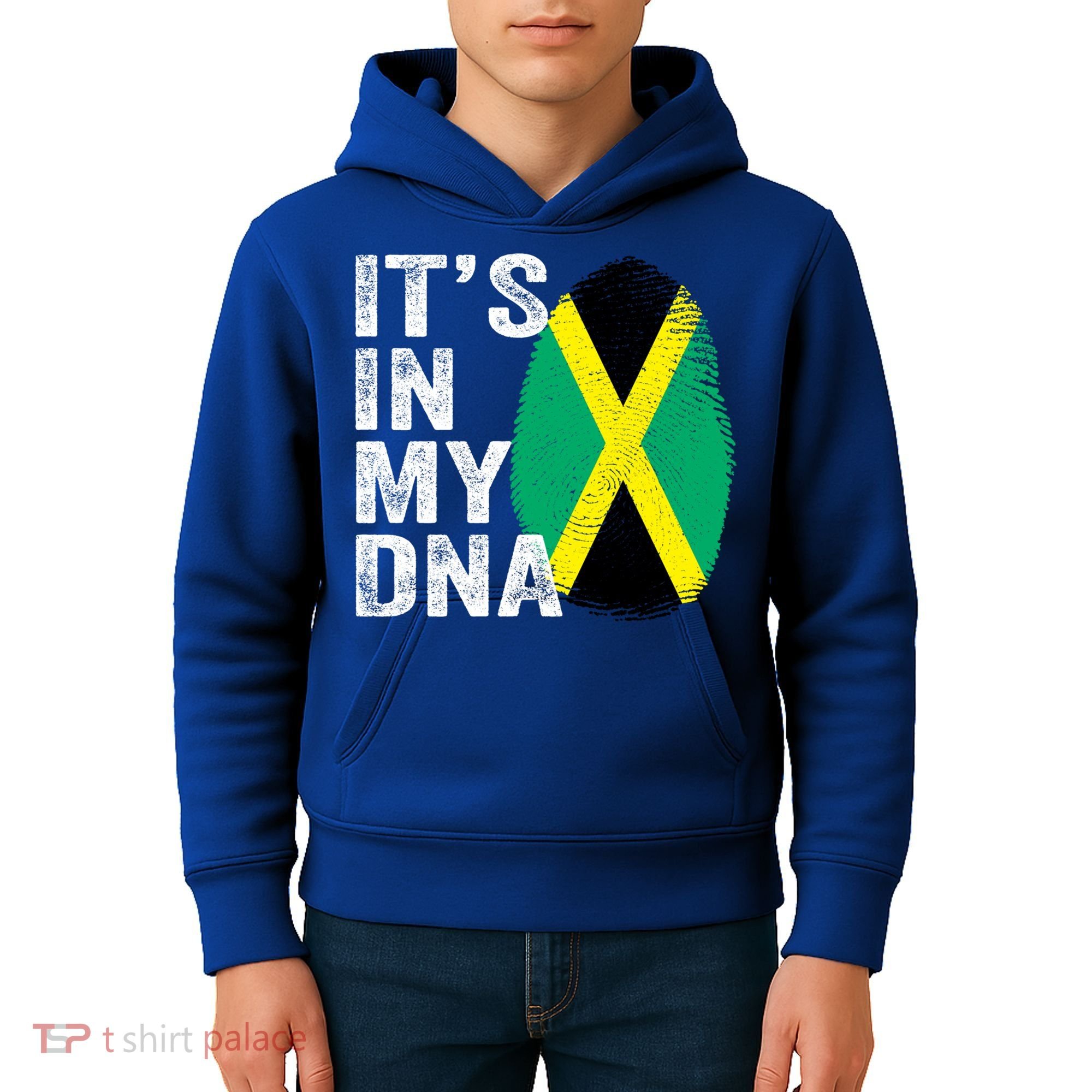 It's In My Dna Jamaican Flag Jamaica Fingerprint Gift Kids Hoodie