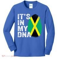It's In My Dna Jamaican Flag Jamaica Fingerprint Gift Kids Long Sleeve Shirt thumb 0