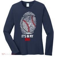 It's In My DNA Baseball Lover Women's Long Sleeve Shirt thumb 0