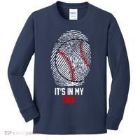 It's In My DNA Baseball Lover Kids Long Sleeve Shirt thumb 0