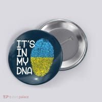 It's In My DNA Ukraine Fingerprint Button thumb 0