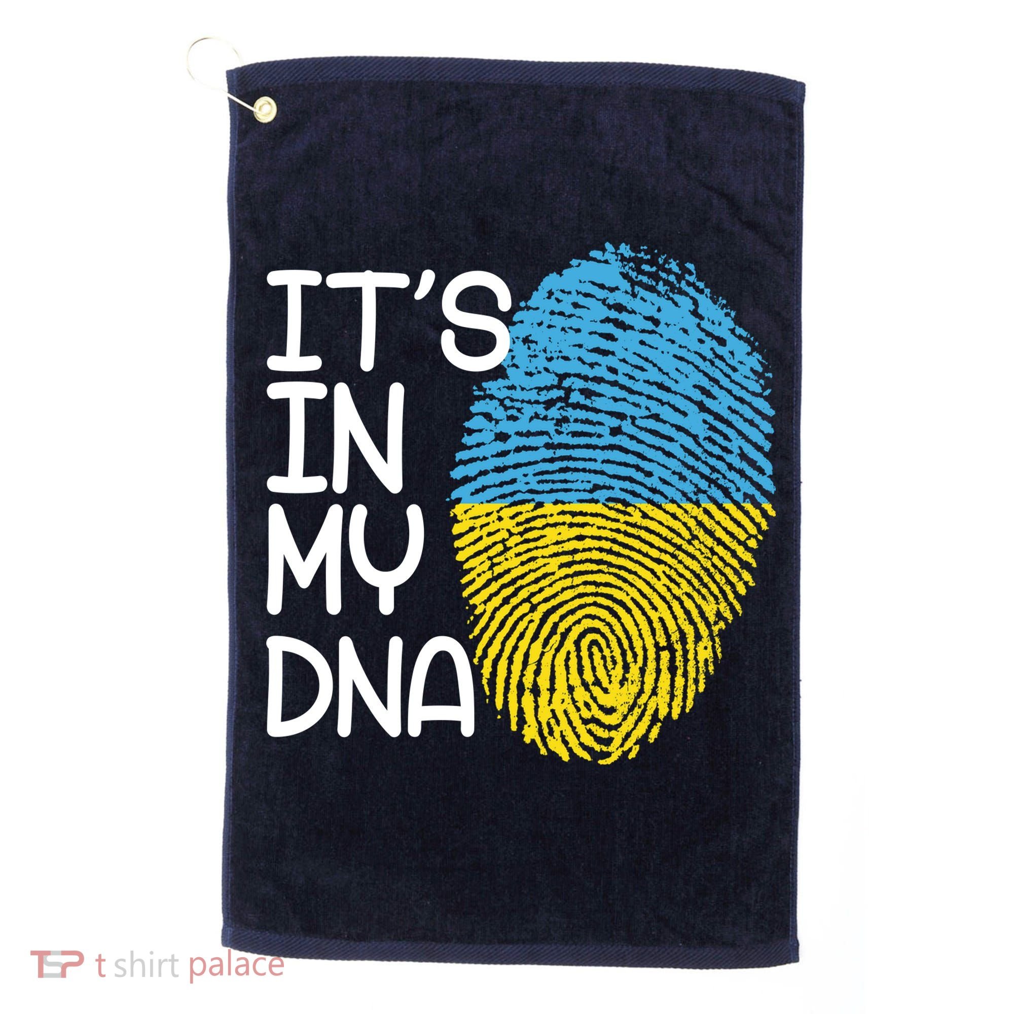 It's In My DNA Ukraine Fingerprint Golf Towel