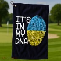 It's In My DNA Ukraine Fingerprint Golf Towel thumb 1