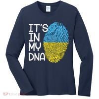 It's In My DNA Ukraine Fingerprint Women's Long Sleeve Shirt thumb 0