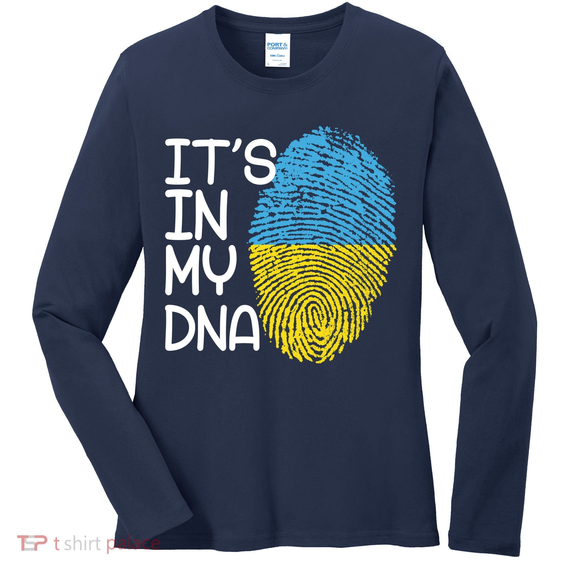 It's In My DNA Ukraine Fingerprint Women's Long Sleeve Shirt