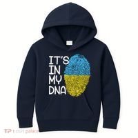 It's In My DNA Ukraine Fingerprint Kids Hoodie thumb 0