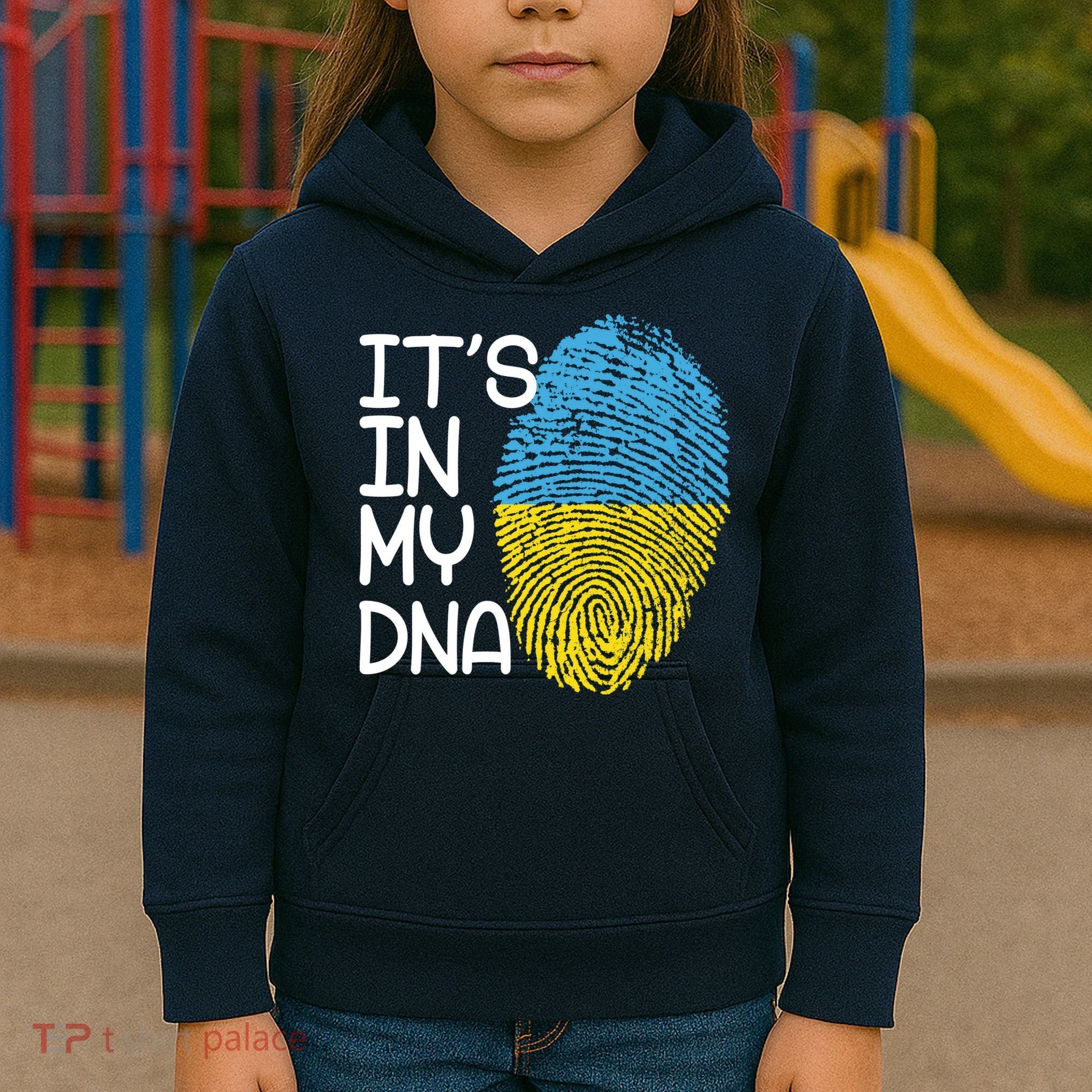 It's In My DNA Ukraine Fingerprint Kids Hoodie