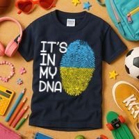 It's In My DNA Ukraine Fingerprint Kids T-Shirt thumb 3
