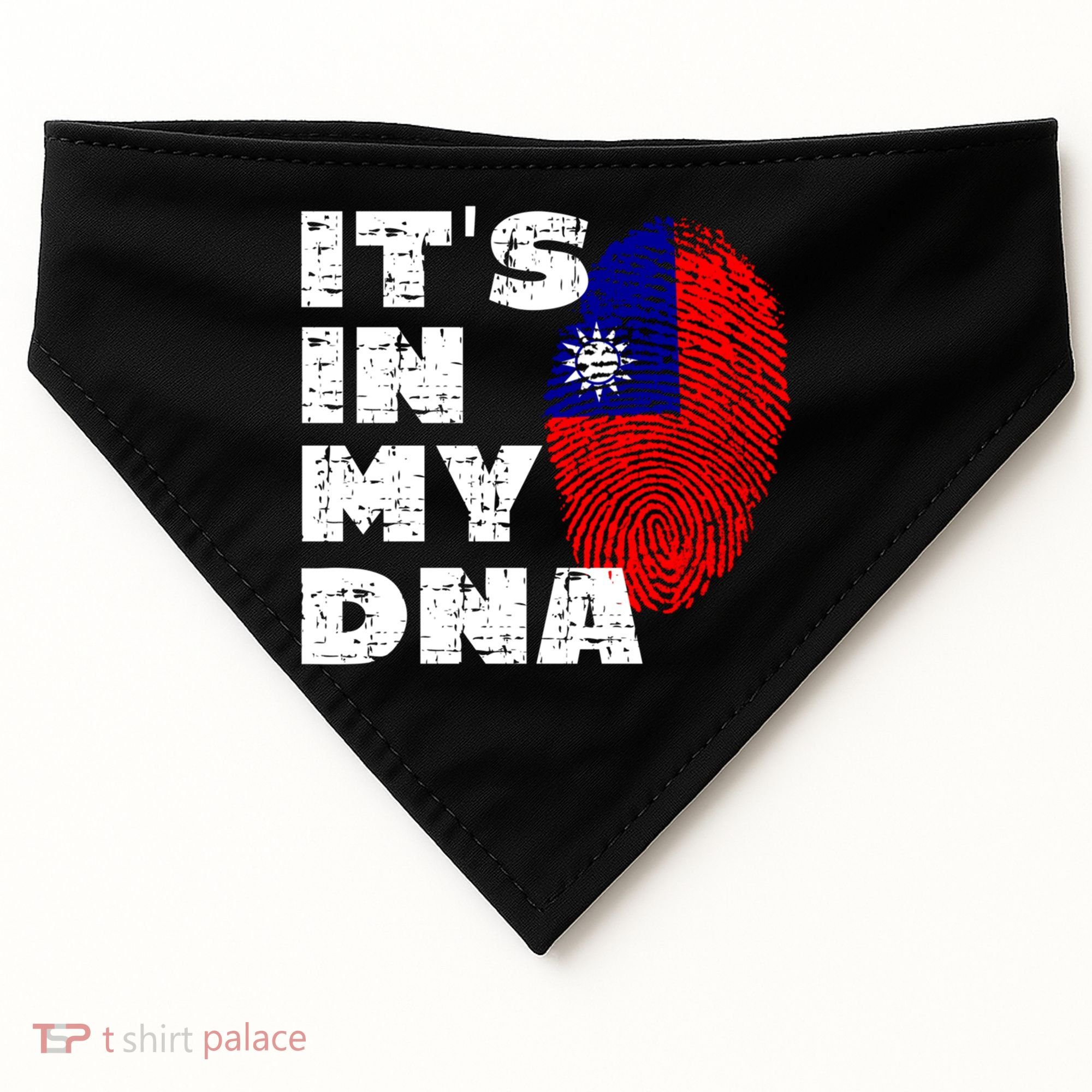 Its In My Dna Taiwan Flag Gift USA-Made Doggie Bandana