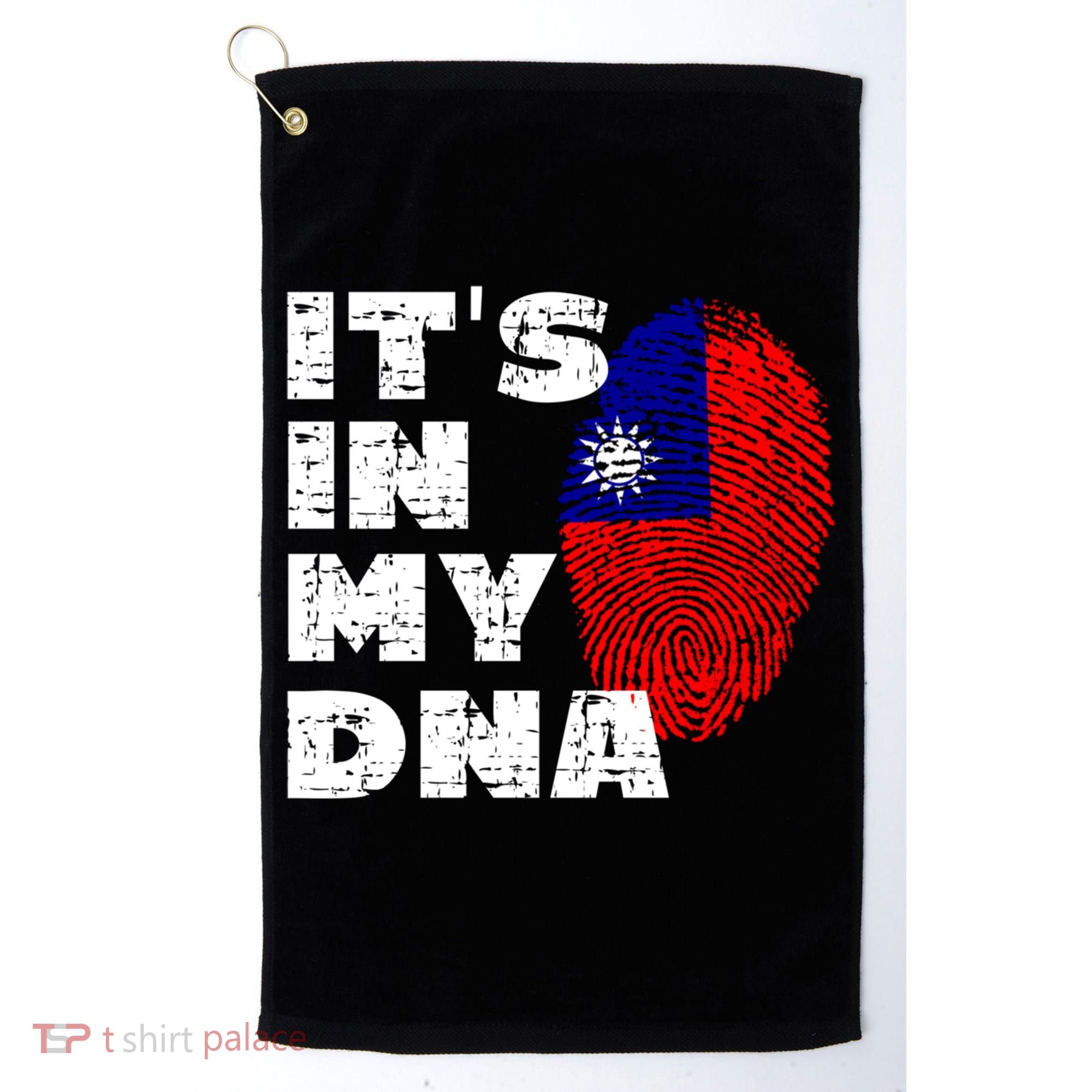 Its In My Dna Taiwan Flag Gift Golf Towel