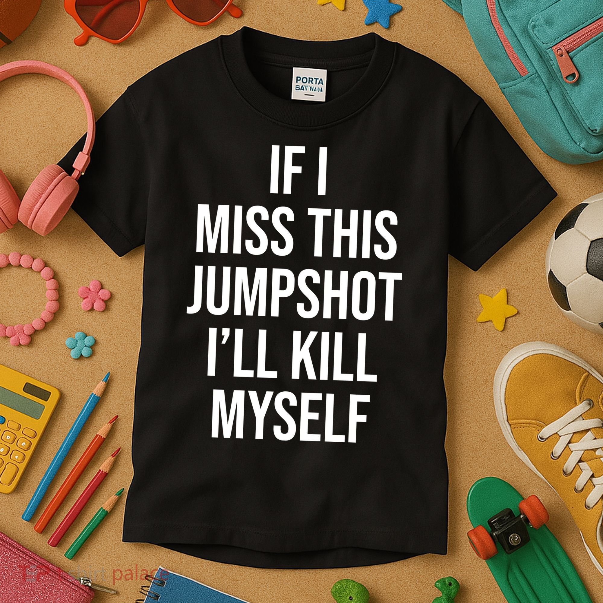 If I Miss This Jumpshot I’ll Kill Myself Kids T-Shirt