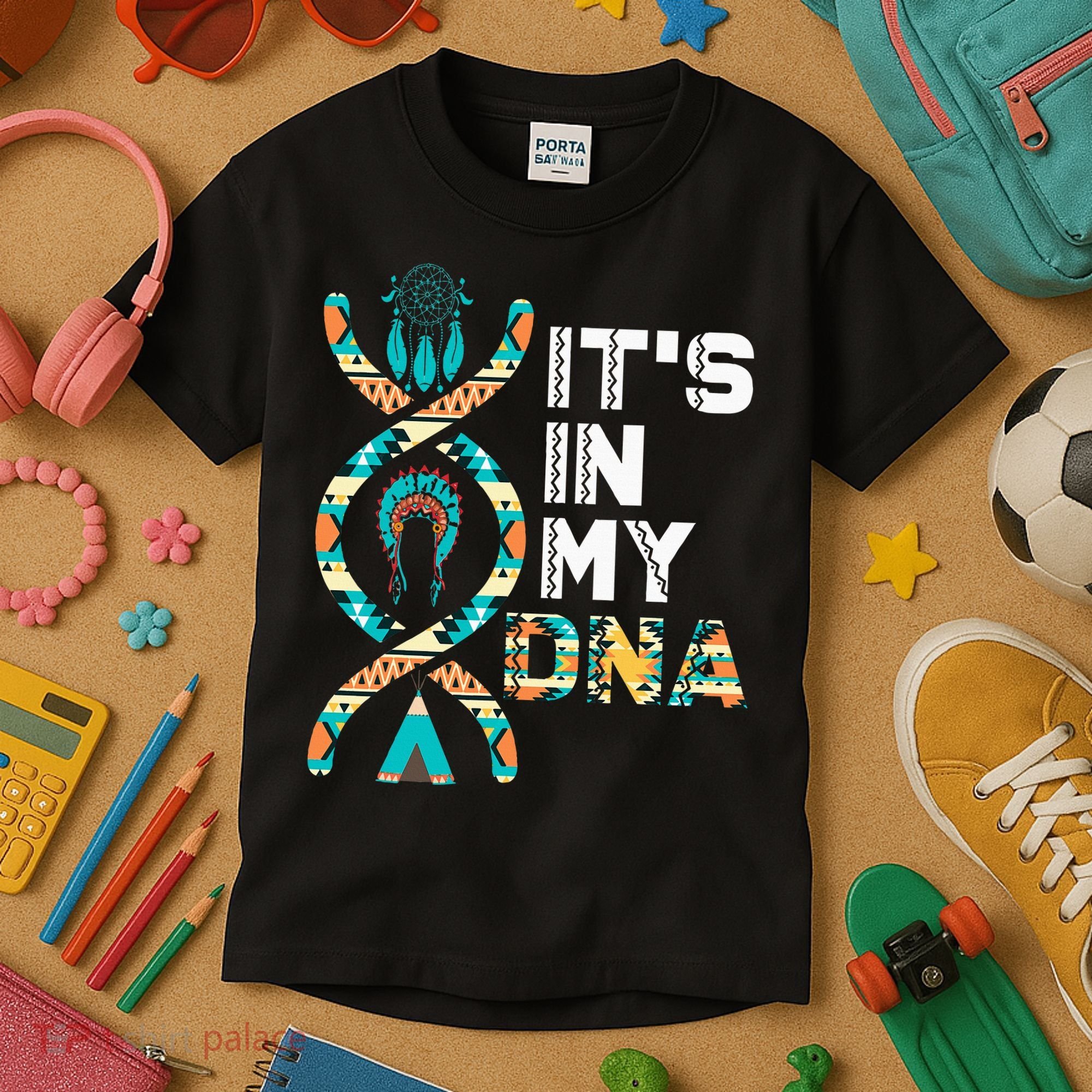 ItS In My Dna Indigenous PeopleS Day Native American Kids T-Shirt