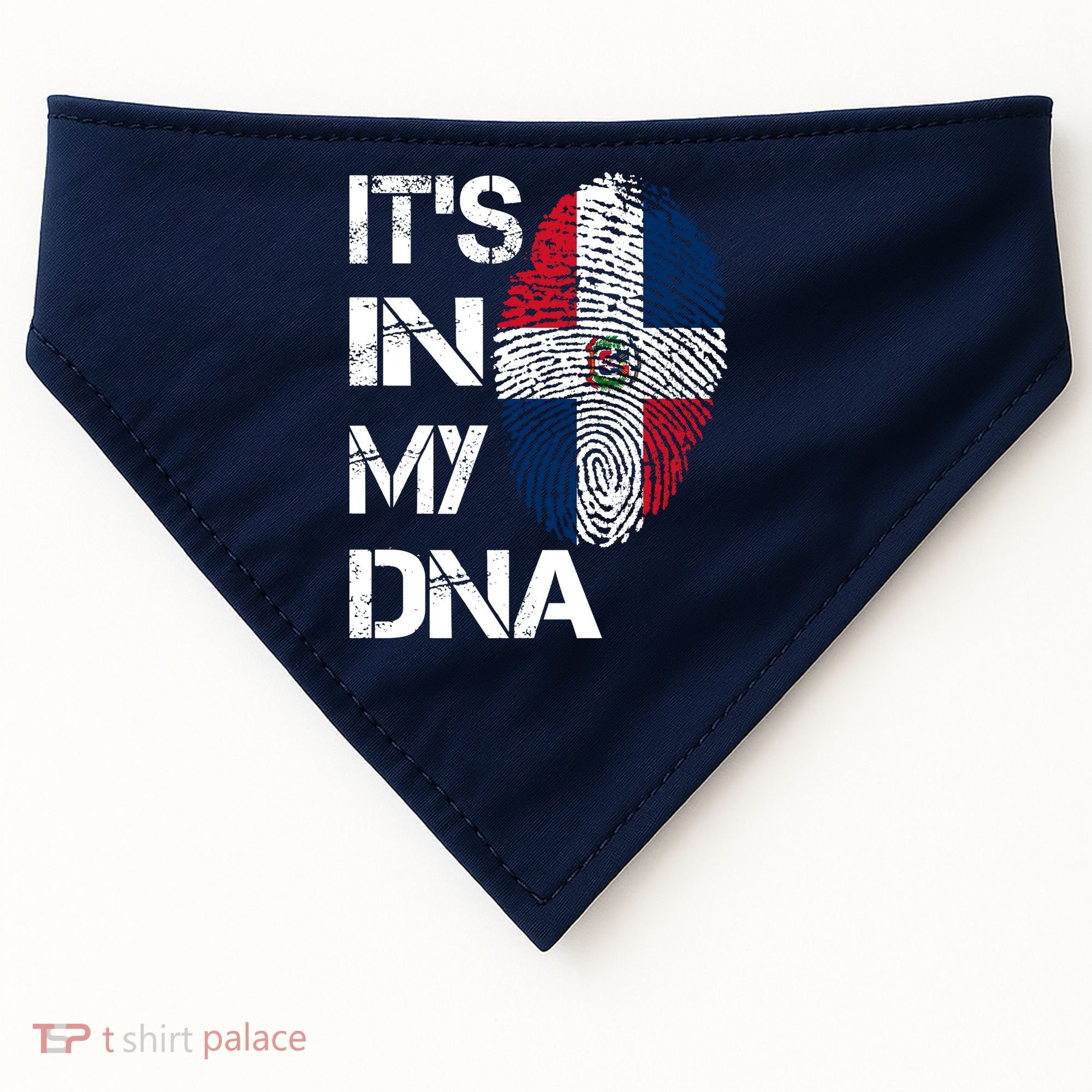 IT'S IN MY DNA Dominican Republic Flag Pride Gift USA-Made Doggie Bandana