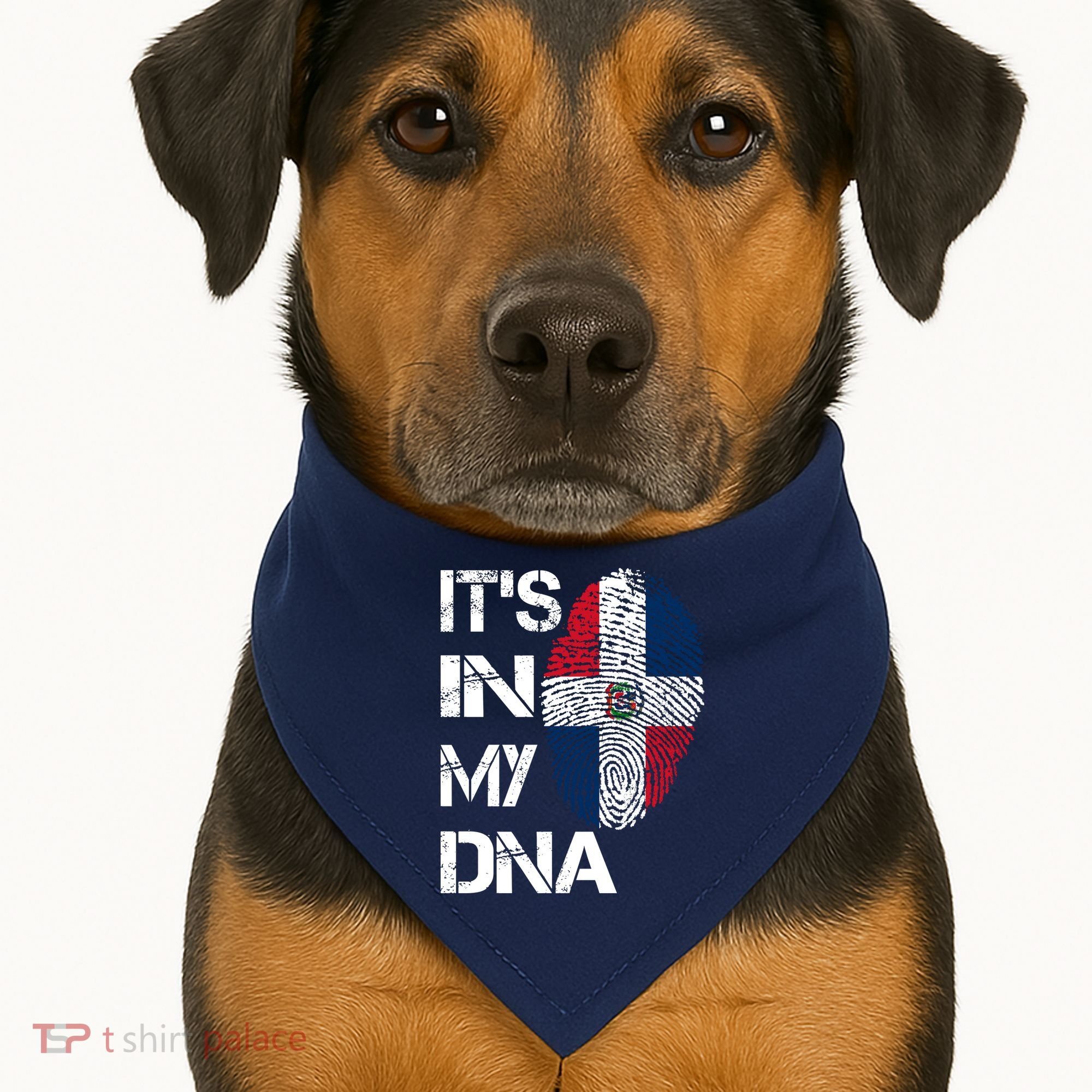 IT'S IN MY DNA Dominican Republic Flag Pride Gift USA-Made Doggie Bandana
