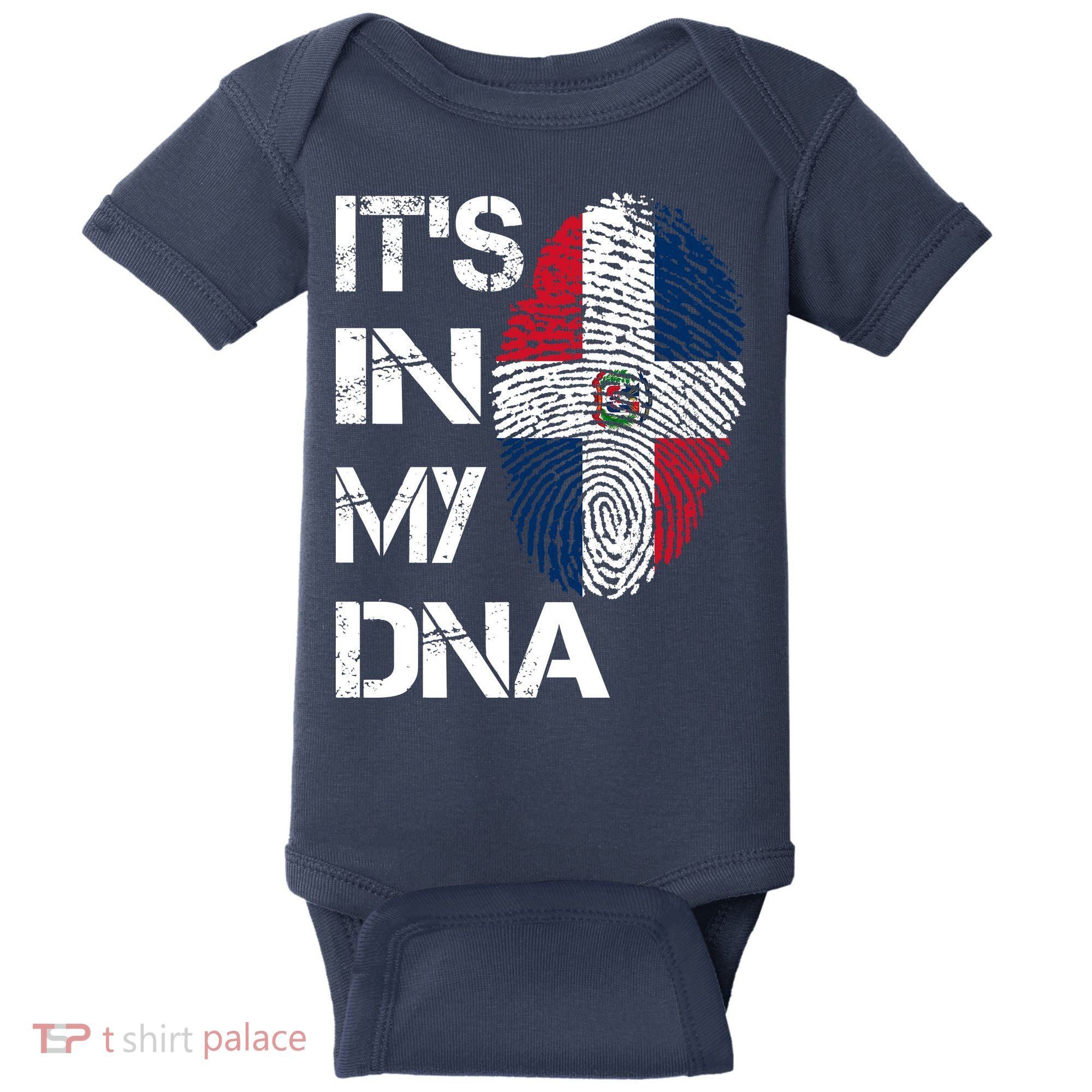 IT'S IN MY DNA Dominican Republic Flag Pride Gift Baby Bodysuit