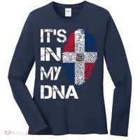 IT'S IN MY DNA Dominican Republic Flag Pride Gift Women's Long Sleeve Shirt thumb 0