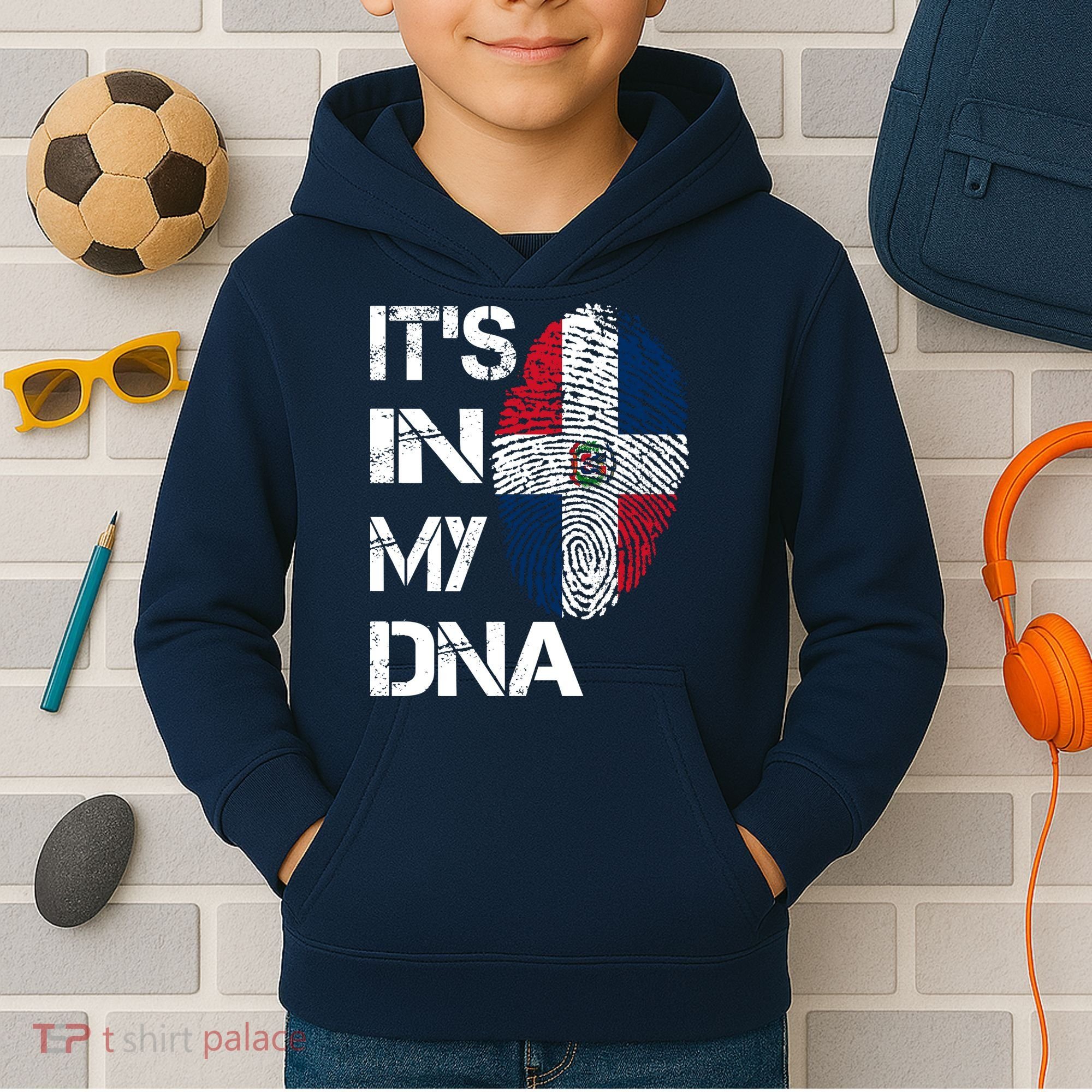 IT'S IN MY DNA Dominican Republic Flag Pride Gift Kids Hoodie