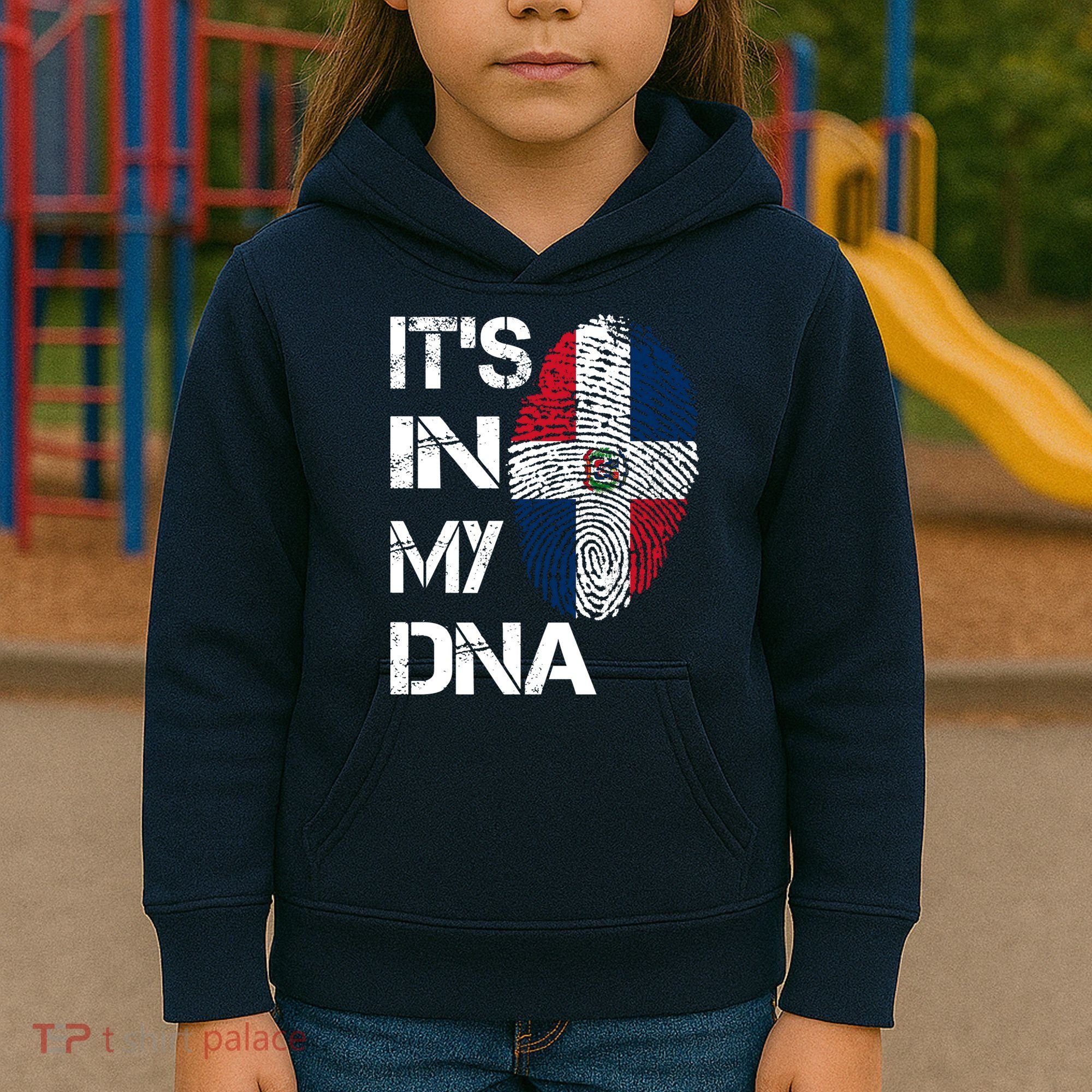IT'S IN MY DNA Dominican Republic Flag Pride Gift Kids Hoodie