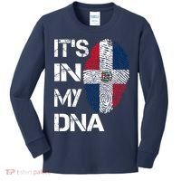 IT'S IN MY DNA Dominican Republic Flag Pride Gift Kids Long Sleeve Shirt thumb 0