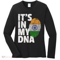 ItS In My Dna India Flag Indian Women Novelty Gift Women's Long Sleeve Shirt thumb 0