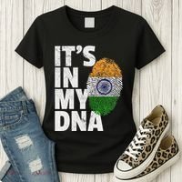 ItS In My Dna India Flag Indian Women Novelty Gift Women's T-Shirt thumb 3