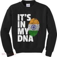 ItS In My Dna India Flag Indian Women Novelty Gift Kids Sweatshirt thumb 0