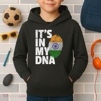ItS In My Dna India Flag Indian Women Novelty Gift Kids Hoodie thumb 2