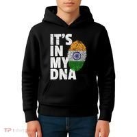 ItS In My Dna India Flag Indian Women Novelty Gift Kids Hoodie thumb 4