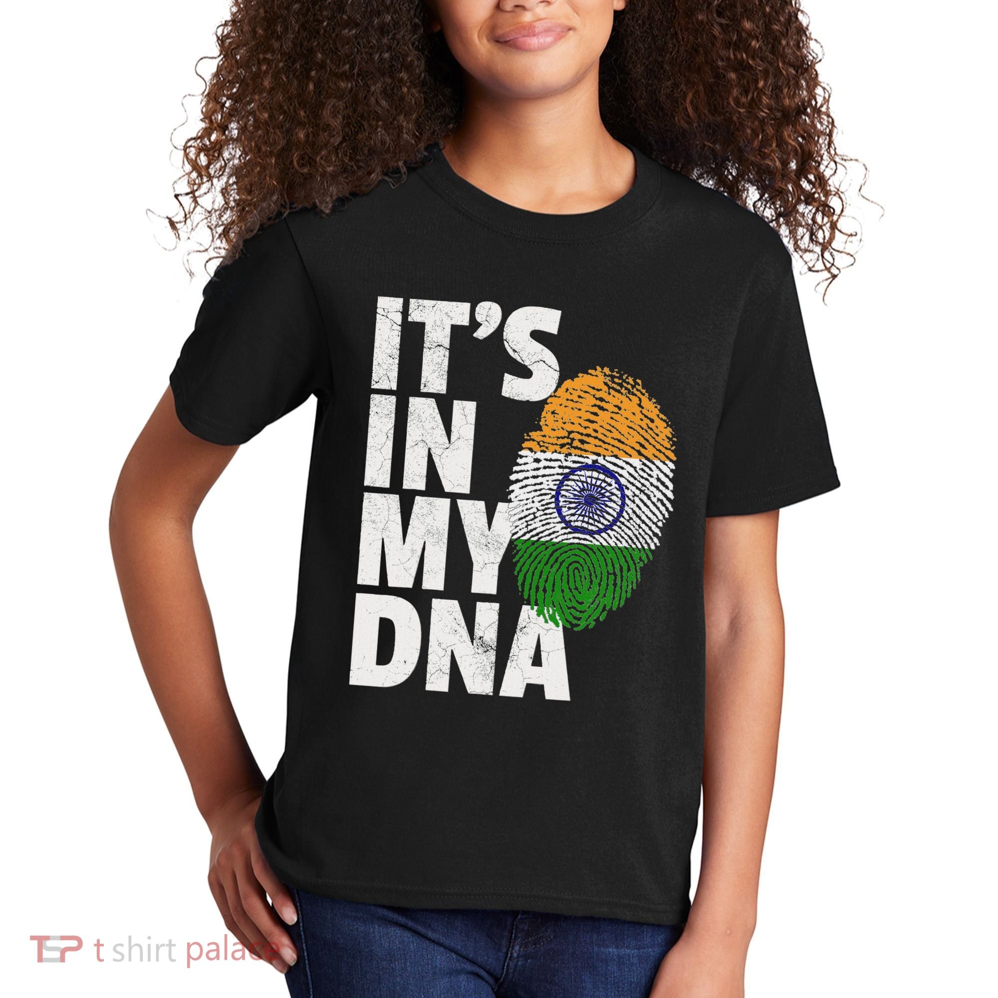 ItS In My Dna India Flag Indian Women Novelty Gift Kids T-Shirt