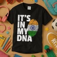 ItS In My Dna India Flag Indian Women Novelty Gift Kids T-Shirt thumb 3