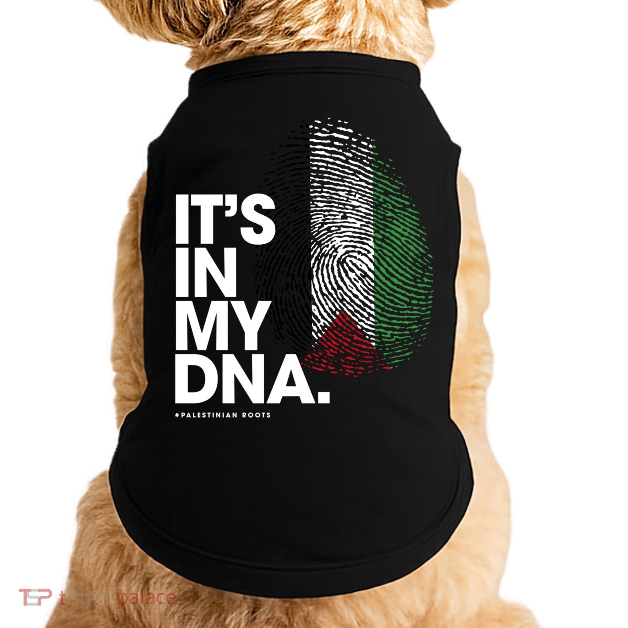 ItS In My Dna Palestine Flag Cool Gift Palestinian Roots Gift Doggie Tank