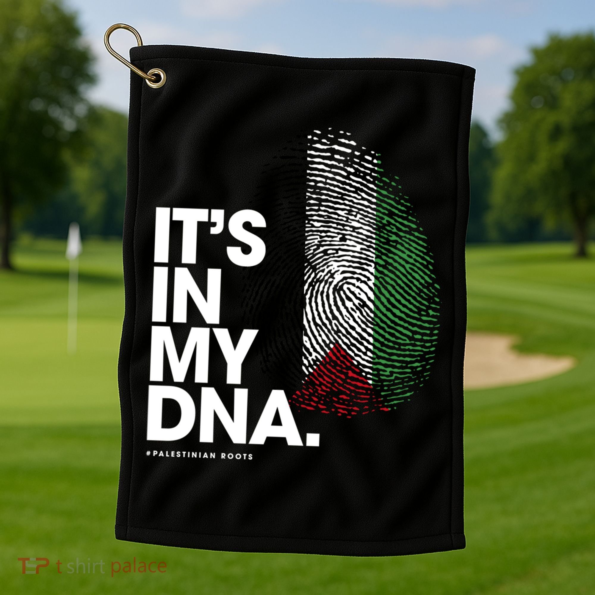ItS In My Dna Palestine Flag Cool Gift Palestinian Roots Gift Golf Towel